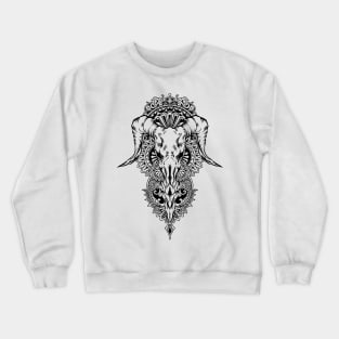 goat skull tattoo with mandalas Crewneck Sweatshirt